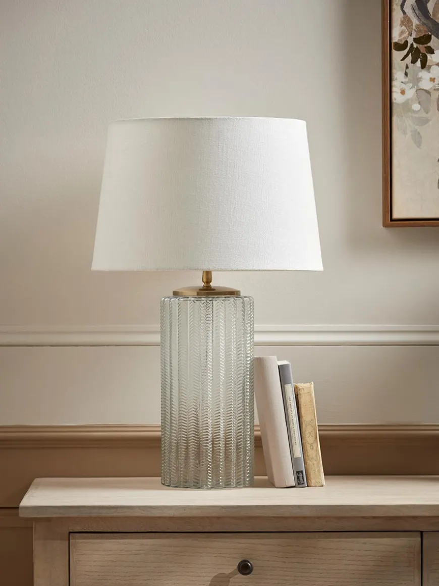 Herringbone Glass Column Table Lamp