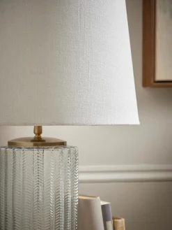 Herringbone Glass Column Table Lamp