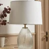 Herringbone Glass Droplet Table Lamp