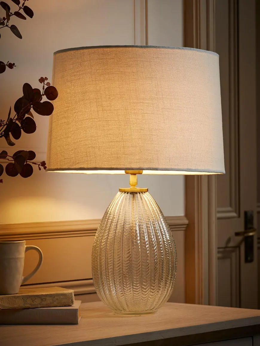 Herringbone Glass Droplet Table Lamp