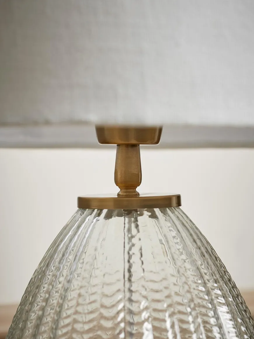 Herringbone Glass Droplet Table Lamp