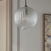 Herringbone Glass Pendant - Round
