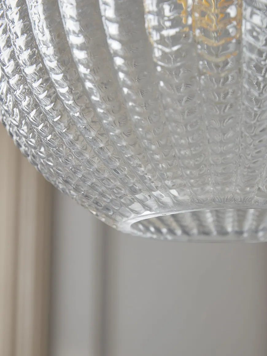 Herringbone Glass Pendant - Round