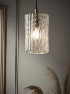 Herringbone Glass Pendant - Column