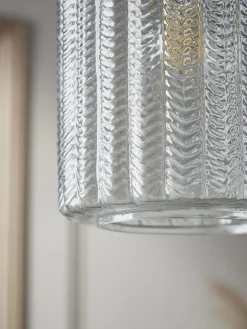 Herringbone Glass Pendant - Column