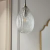 Herringbone Glass Pendant - Droplet