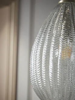 Herringbone Glass Pendant - Droplet