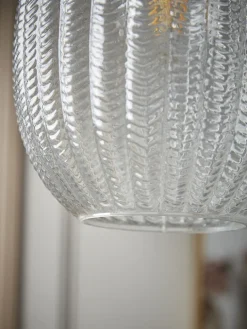 Herringbone Glass Pendant - Droplet
