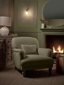 Horton Armchair - Olive Luxury Linen