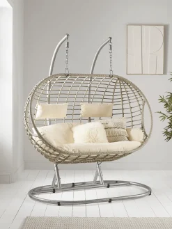 Indoor Outdoor Double Hanging Chair - Grey