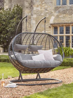 Indoor Outdoor Double Hanging Chair - Black