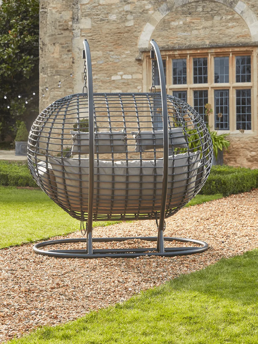Indoor Outdoor Double Hanging Chair - Black