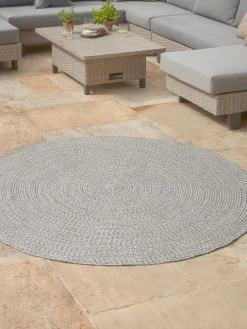 Indoor Outdoor Round Rug - Grey