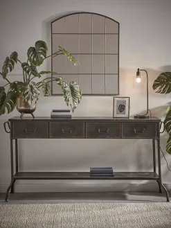 Industrial Curved Top Window Mirror