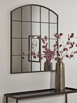 Industrial Curved Top Window Mirror