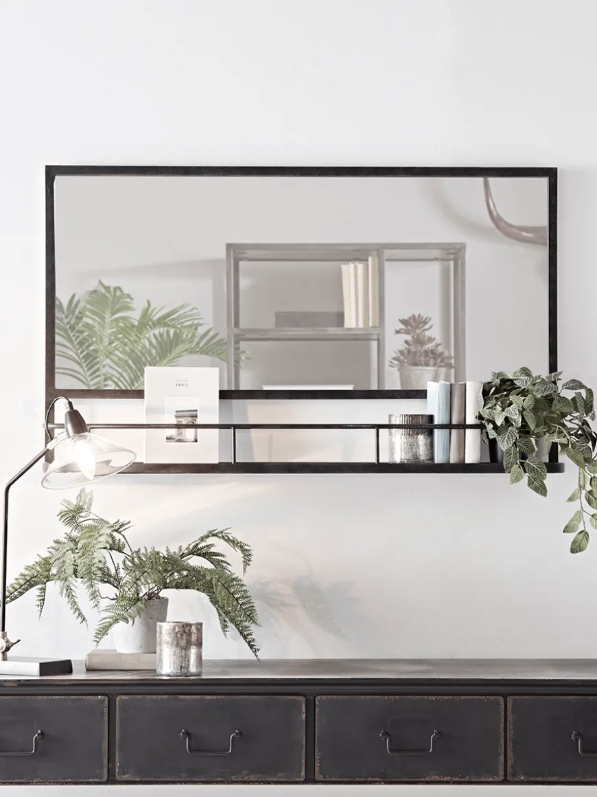 Industrial Landscape Shelf Mirror