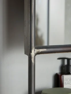 Industrial Mirror Shelf Rack