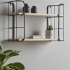 Industrial Wood & Metal Shelf Unit - Small