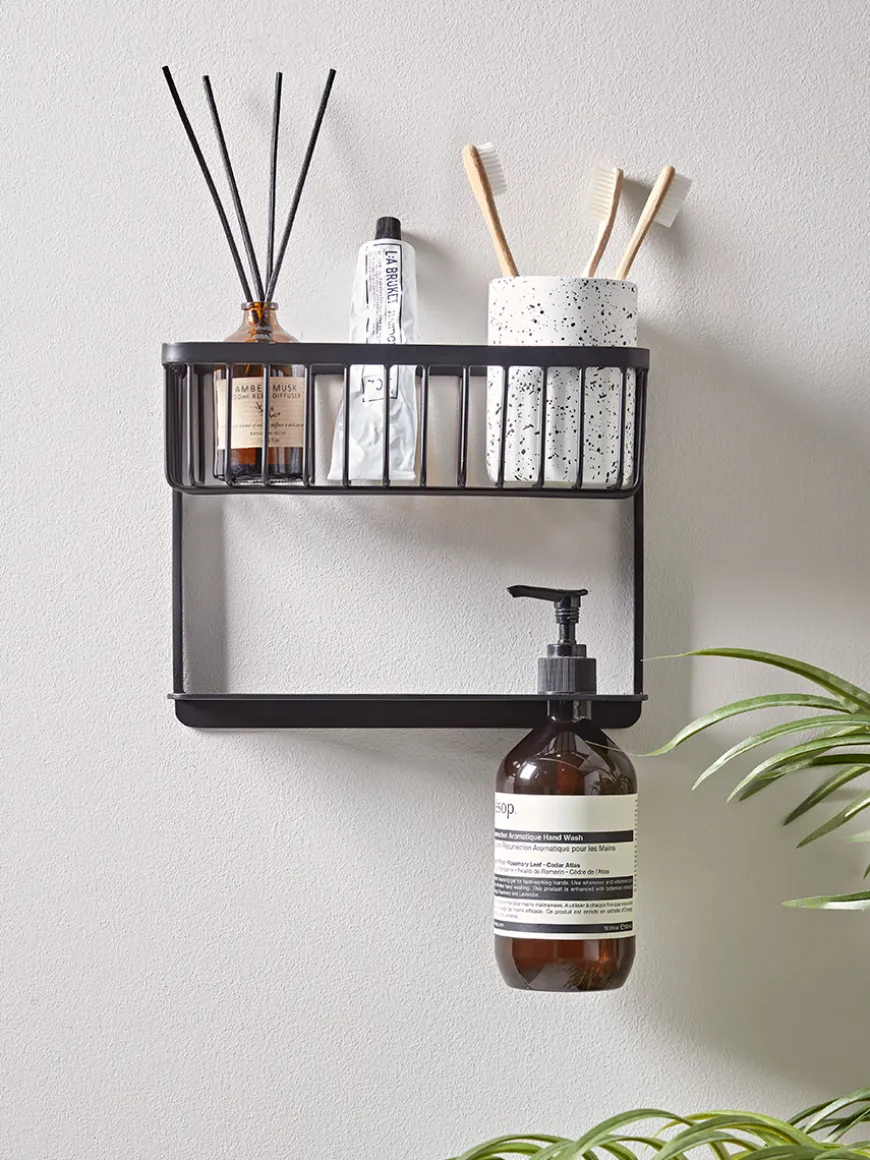 Iron Bathroom Shelf - Black