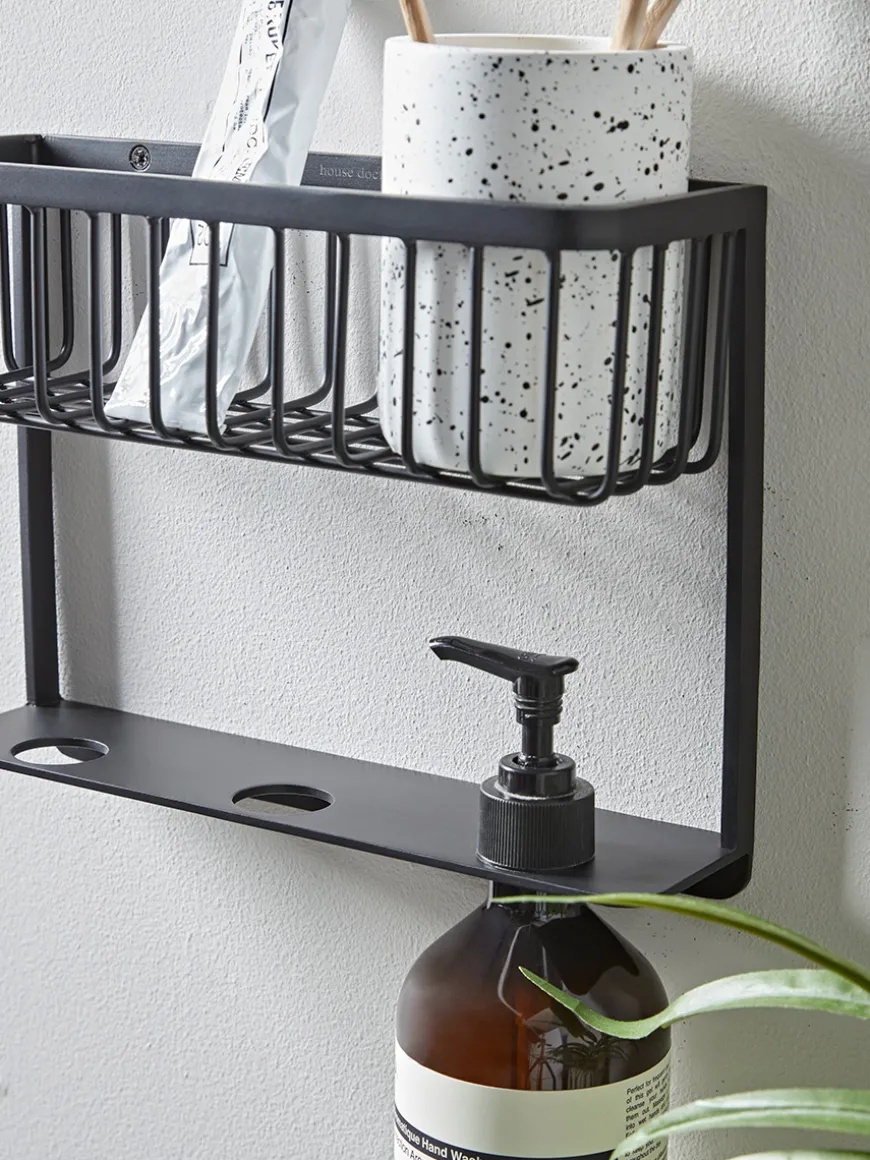 Iron Bathroom Shelf - Black