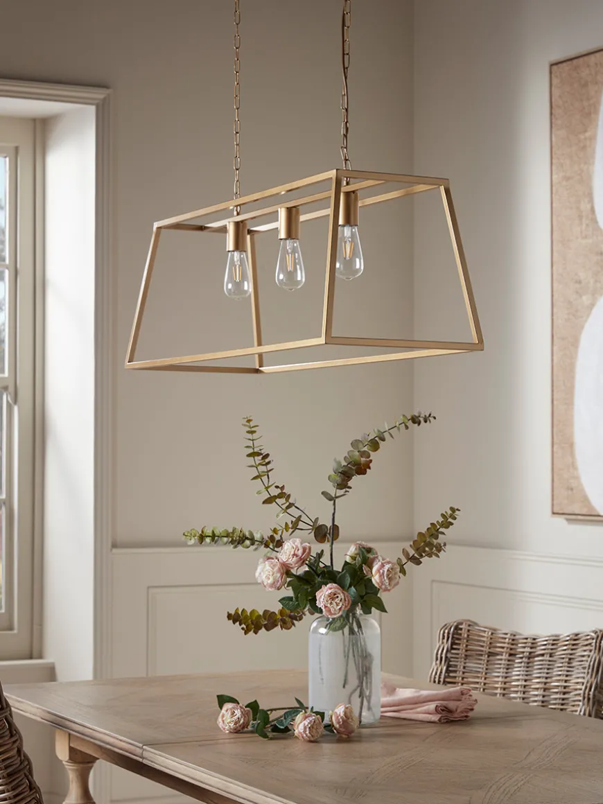 Large Metal Trapeze Pendant - Gold