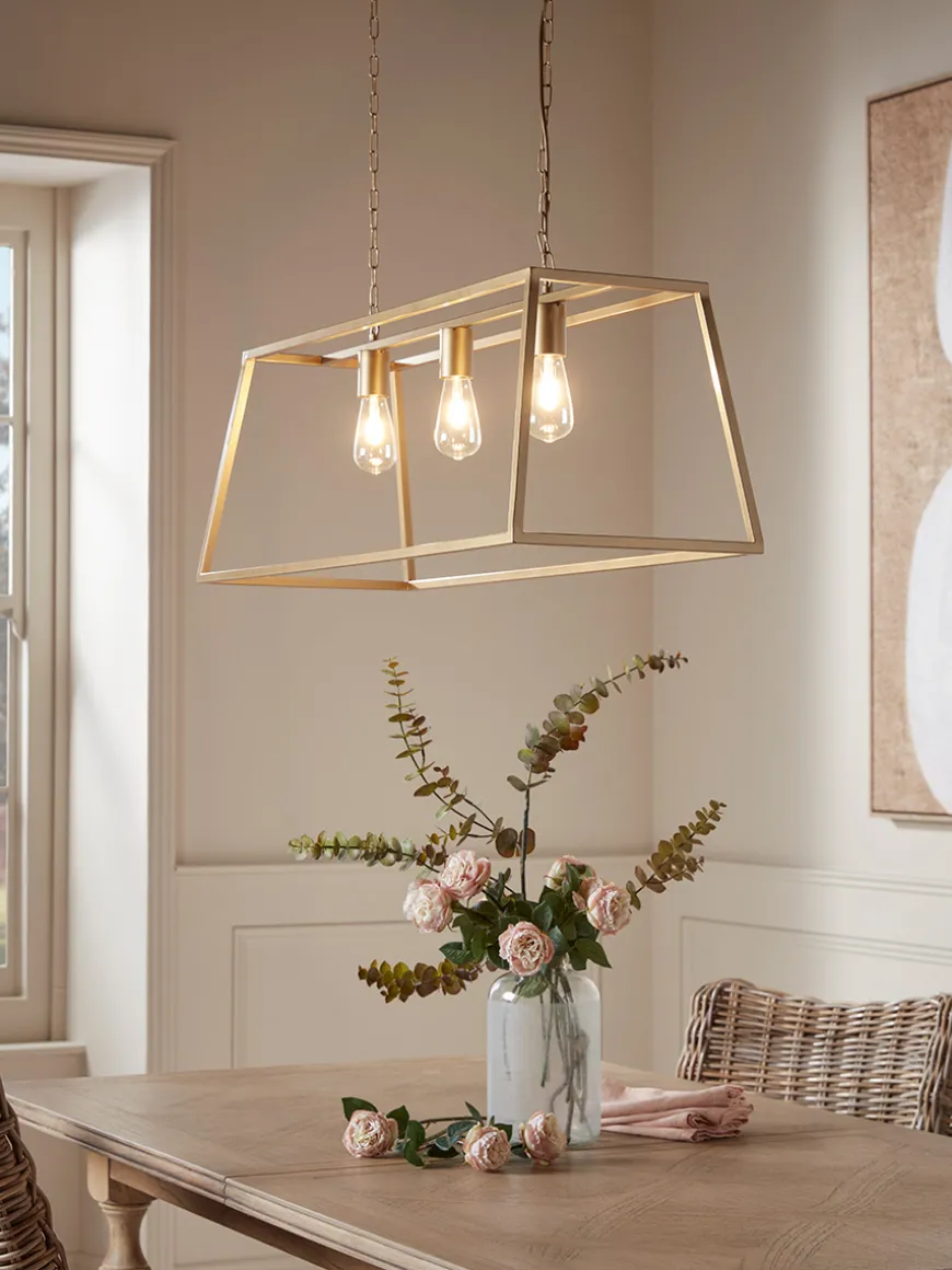 Large Metal Trapeze Pendant - Gold