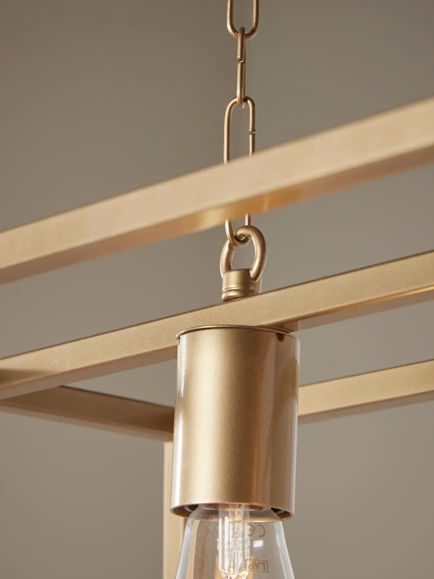 Large Metal Trapeze Pendant - Gold