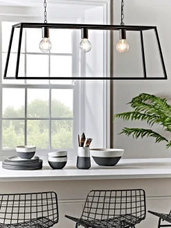 Large Metal Trapeze Pendant - Black