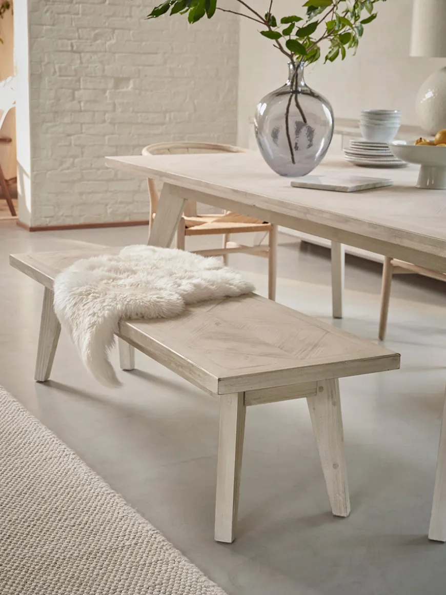 Limewashed Parquet Bench