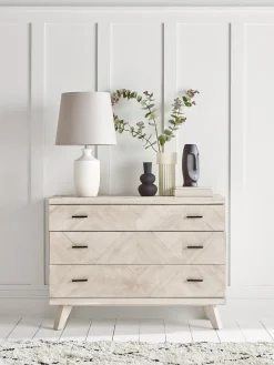 Limewashed Parquet Chest of Drawers