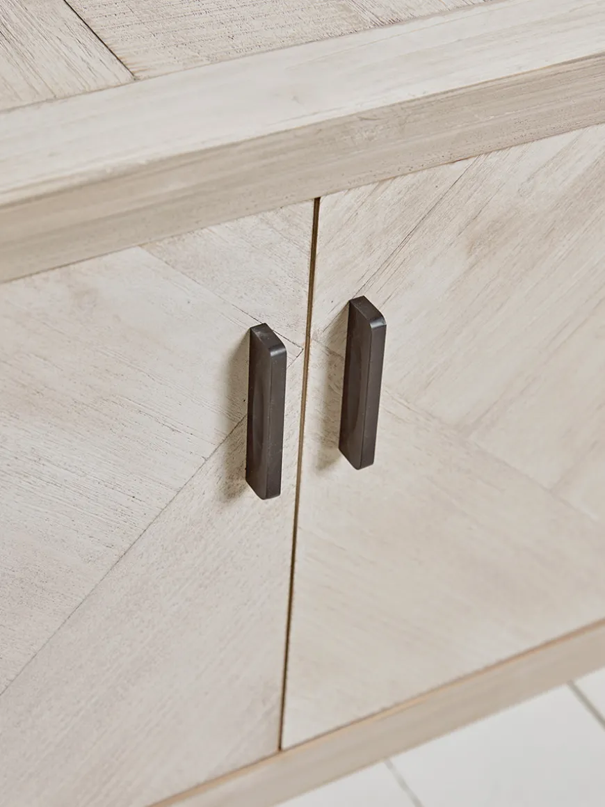 Limewashed Parquet Media Unit