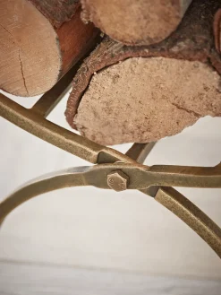 Linear Log Holder - Brass