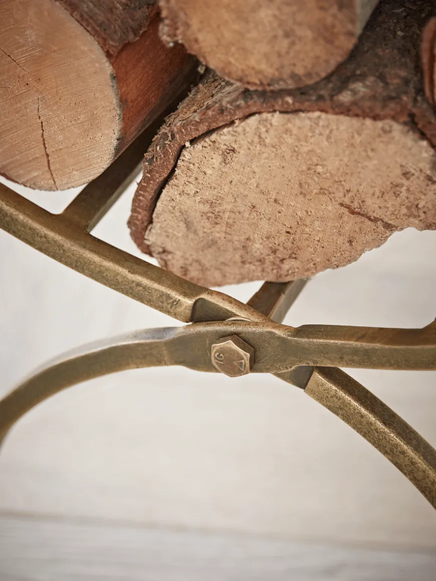 Linear Log Holder - Brass