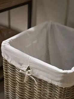 Lined Rattan Laundry Basket - Square