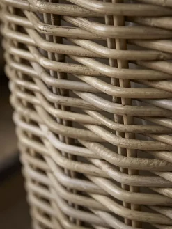 Lined Rattan Laundry Basket - Round