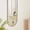 Lozenge Shaped Full Length Mirror - Black
