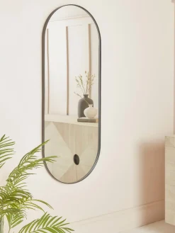 Lozenge Shaped Full Length Mirror - Black