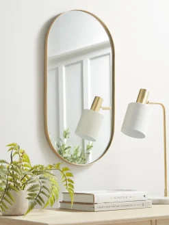Lozenge Shaped Wall Mirror - Brass