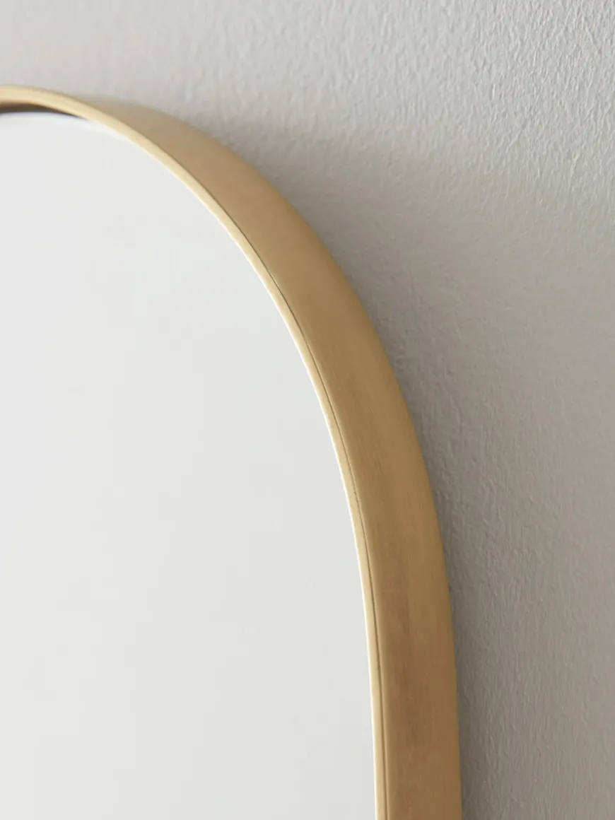 Lozenge Shaped Wall Mirror - Brass