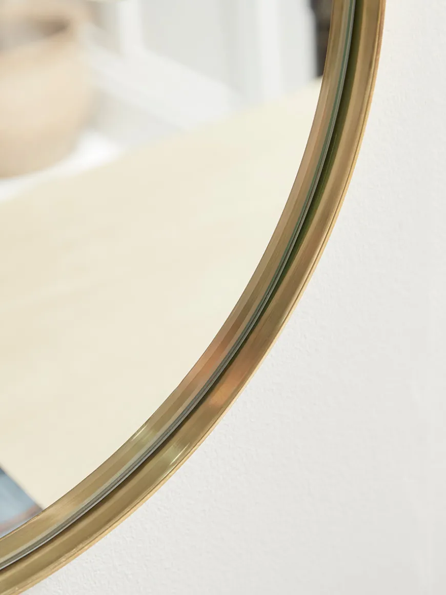 Lozenge Shaped Wall Mirror - Brass