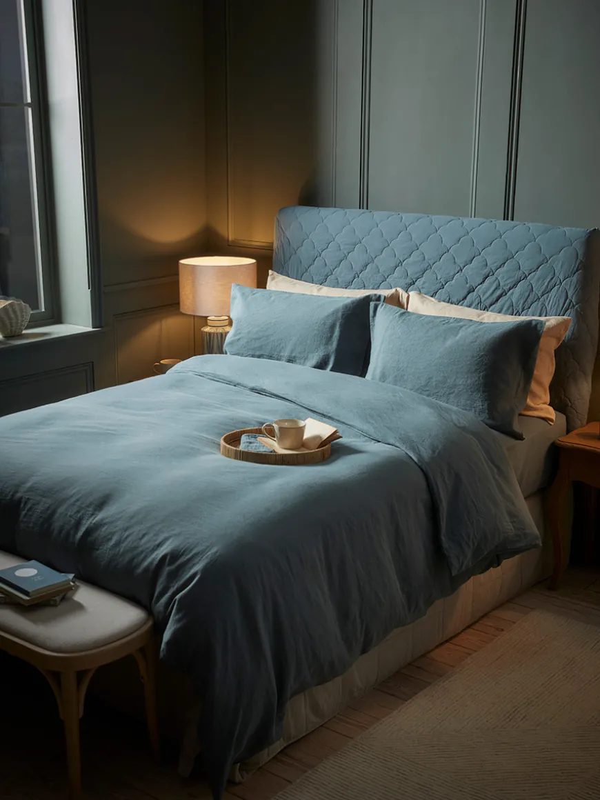 Luxury Linen King Duvet Cover - Nordic Blue