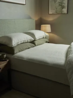Luxury Linen King Fitted Sheet - Striped
