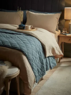 Luxury Linen King Fitted Sheet - Barley