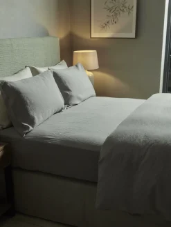 Luxury Linen King Fitted Sheet - Dove Grey