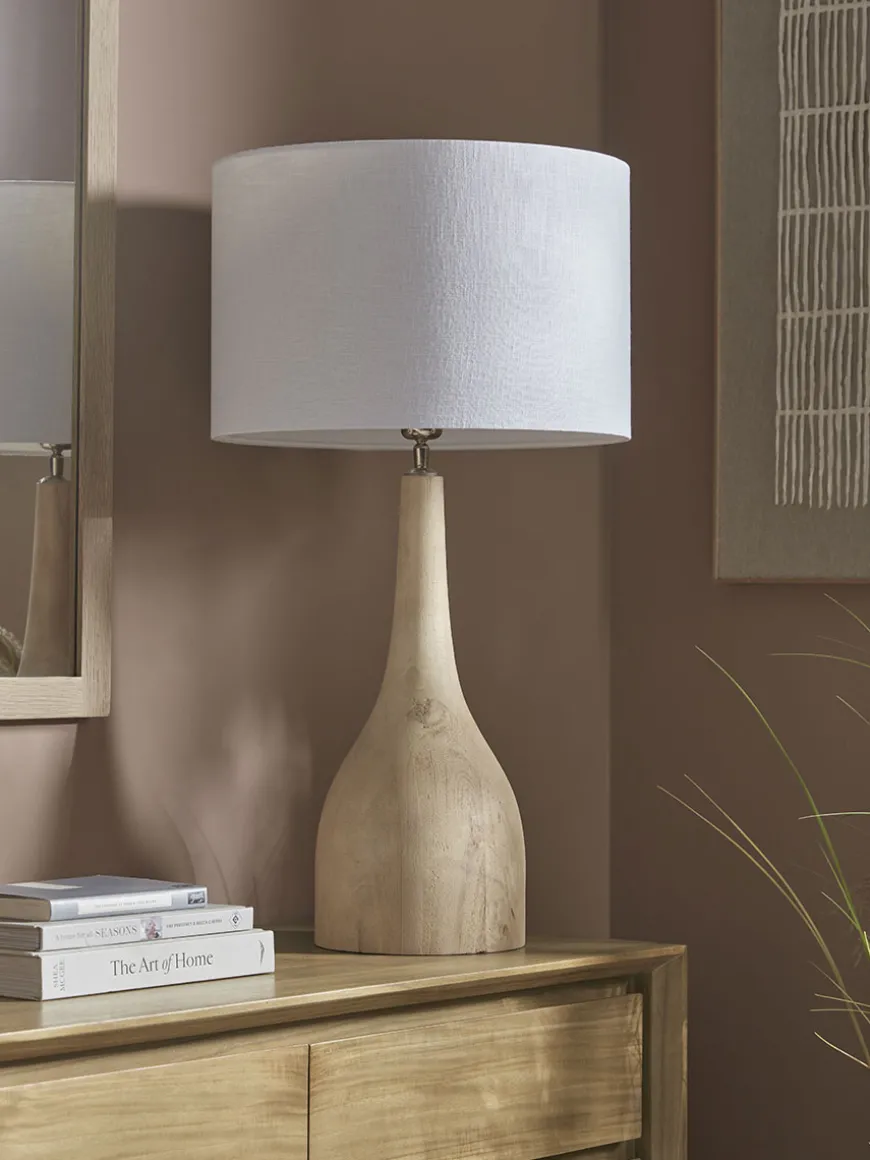 Mango Wood Table Lamp - Tall