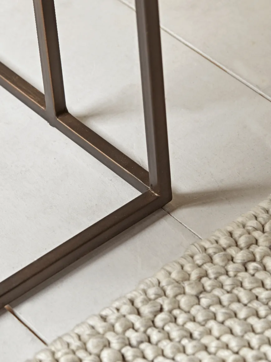 Marble Side Table with Magazine Rack - Slim