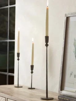 Matte Black Dinner Candle Holder - Large