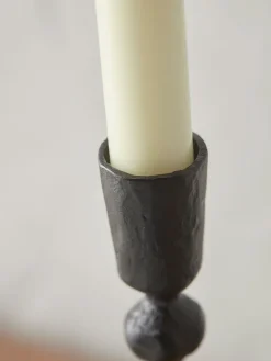 Matte Black Dinner Candle Holder - Large