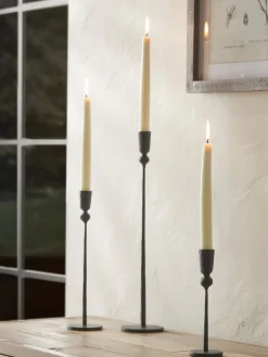 Matte Black Dinner Candle Holder - Medium