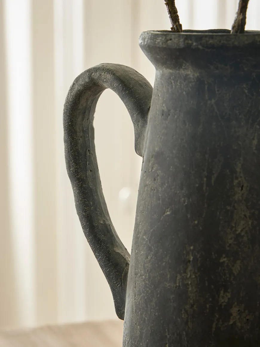 Mela Aged Stone Effect Pitcher Vase